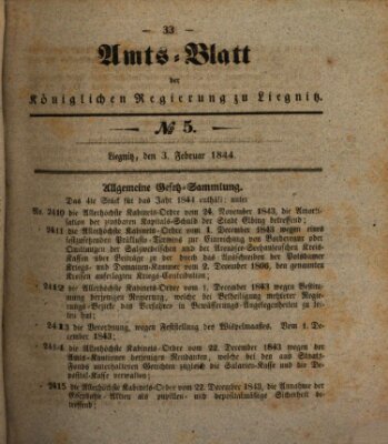 Amts-Blatt der Preußischen Regierung zu Liegnitz Samstag 3. Februar 1844