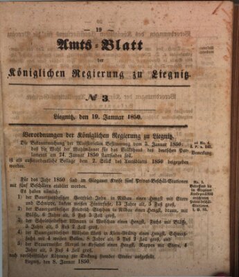 Amts-Blatt der Preußischen Regierung zu Liegnitz Samstag 19. Januar 1850