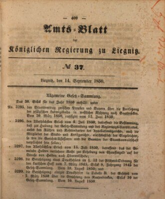 Amts-Blatt der Preußischen Regierung zu Liegnitz Samstag 14. September 1850
