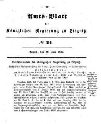 Amts-Blatt der Preußischen Regierung zu Liegnitz Samstag 16. Juni 1855