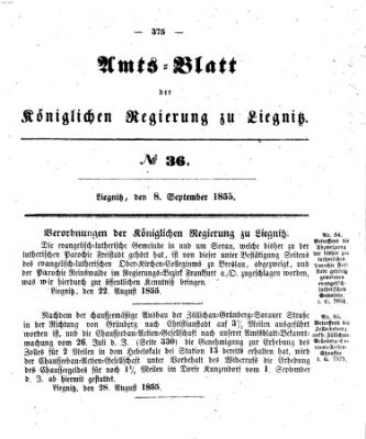 Amts-Blatt der Preußischen Regierung zu Liegnitz Samstag 8. September 1855