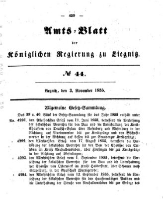 Amts-Blatt der Preußischen Regierung zu Liegnitz Samstag 3. November 1855