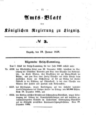 Amts-Blatt der Preußischen Regierung zu Liegnitz Samstag 19. Januar 1856