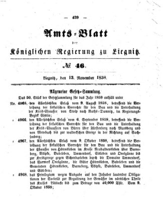 Amts-Blatt der Preußischen Regierung zu Liegnitz Samstag 13. November 1858