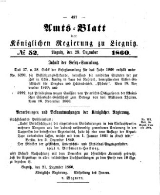 Amts-Blatt der Preußischen Regierung zu Liegnitz Samstag 29. Dezember 1860