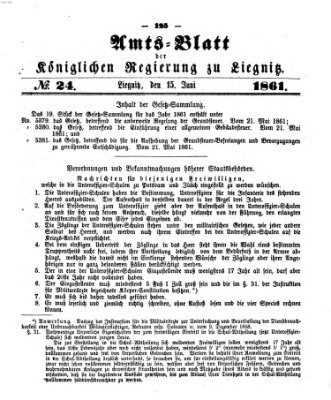 Amts-Blatt der Preußischen Regierung zu Liegnitz Samstag 15. Juni 1861