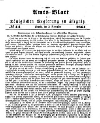 Amts-Blatt der Preußischen Regierung zu Liegnitz Samstag 2. November 1861