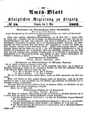 Amts-Blatt der Preußischen Regierung zu Liegnitz Samstag 3. Mai 1862