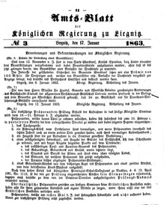 Amts-Blatt der Preußischen Regierung zu Liegnitz Samstag 17. Januar 1863
