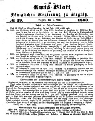 Amts-Blatt der Preußischen Regierung zu Liegnitz Samstag 9. Mai 1863