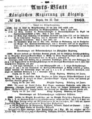 Amts-Blatt der Preußischen Regierung zu Liegnitz Samstag 27. Juni 1863