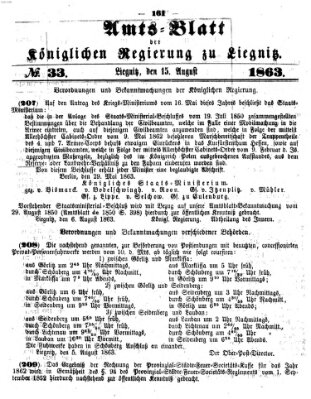 Amts-Blatt der Preußischen Regierung zu Liegnitz Samstag 15. August 1863