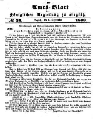 Amts-Blatt der Preußischen Regierung zu Liegnitz Samstag 5. September 1863