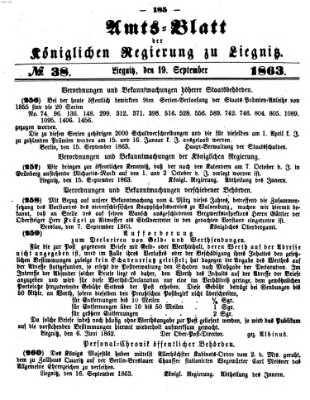 Amts-Blatt der Preußischen Regierung zu Liegnitz Samstag 19. September 1863