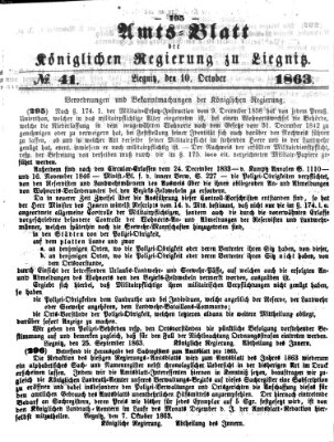 Amts-Blatt der Preußischen Regierung zu Liegnitz Samstag 10. Oktober 1863