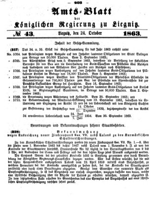 Amts-Blatt der Preußischen Regierung zu Liegnitz Samstag 24. Oktober 1863
