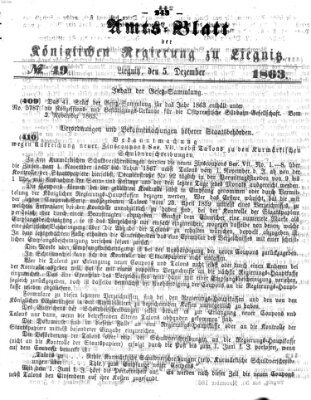 Amts-Blatt der Preußischen Regierung zu Liegnitz Samstag 5. Dezember 1863