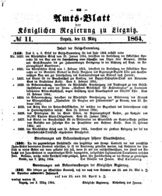 Amts-Blatt der Preußischen Regierung zu Liegnitz Samstag 12. März 1864