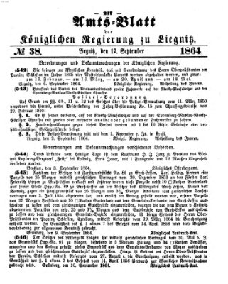 Amts-Blatt der Preußischen Regierung zu Liegnitz Samstag 17. September 1864