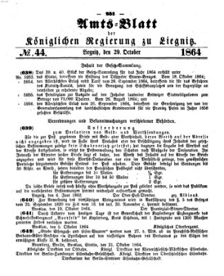 Amts-Blatt der Preußischen Regierung zu Liegnitz Samstag 29. Oktober 1864