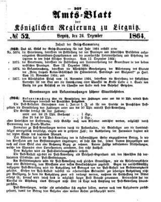 Amts-Blatt der Preußischen Regierung zu Liegnitz Samstag 24. Dezember 1864