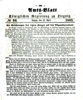 Amts-Blatt der Preußischen Regierung zu Liegnitz Samstag 22. April 1865