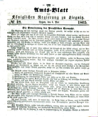 Amts-Blatt der Preußischen Regierung zu Liegnitz Samstag 6. Mai 1865