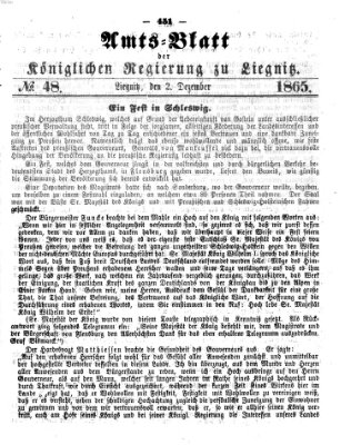 Amts-Blatt der Preußischen Regierung zu Liegnitz Samstag 2. Dezember 1865