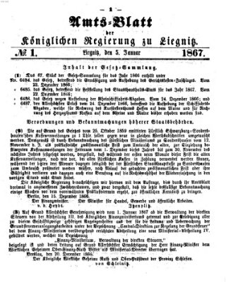 Amts-Blatt der Preußischen Regierung zu Liegnitz Samstag 5. Januar 1867