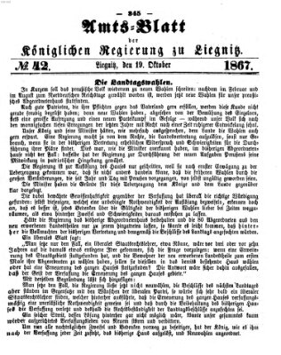 Amts-Blatt der Preußischen Regierung zu Liegnitz Samstag 19. Oktober 1867