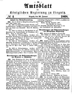 Amts-Blatt der Preußischen Regierung zu Liegnitz Samstag 25. Januar 1868