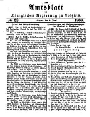 Amts-Blatt der Preußischen Regierung zu Liegnitz Samstag 6. Juni 1868