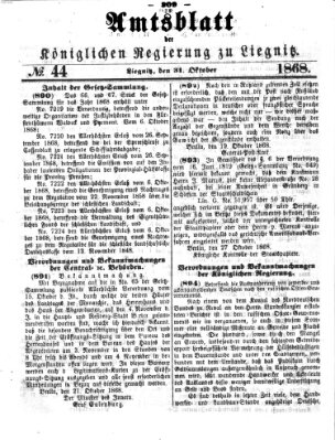 Amts-Blatt der Preußischen Regierung zu Liegnitz Samstag 31. Oktober 1868