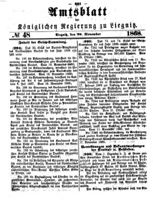 Amts-Blatt der Preußischen Regierung zu Liegnitz Samstag 28. November 1868