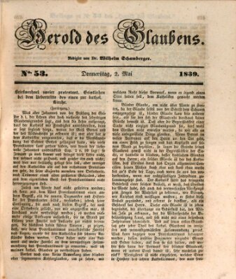 Herold des Glaubens Donnerstag 2. Mai 1839