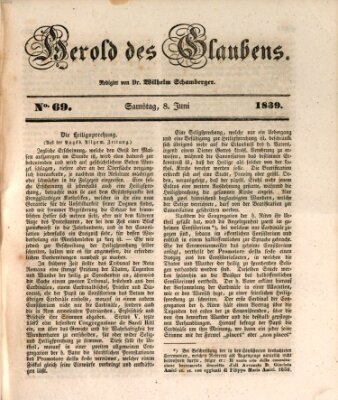 Herold des Glaubens Samstag 8. Juni 1839