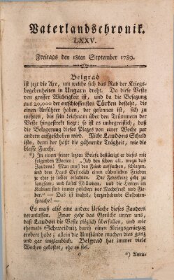 Vaterlandschronik (Deutsche Chronik) Freitag 18. September 1789