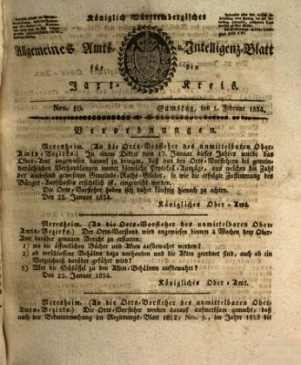 Allgemeines Amts- und Intelligenz-Blatt für den Jaxt-Kreis Samstag 1. Februar 1834