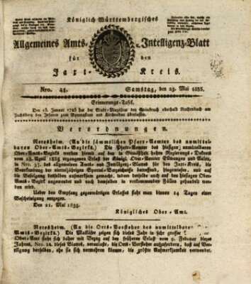 Allgemeines Amts- und Intelligenz-Blatt für den Jaxt-Kreis Samstag 23. Mai 1835