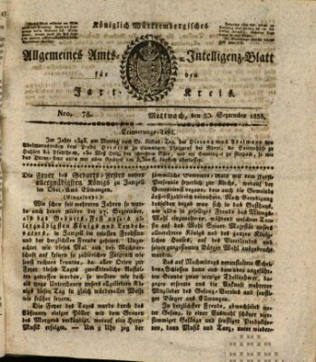 Allgemeines Amts- und Intelligenz-Blatt für den Jaxt-Kreis Mittwoch 30. September 1835