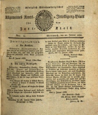 Allgemeines Amts- und Intelligenz-Blatt für den Jaxt-Kreis Mittwoch 20. Januar 1836