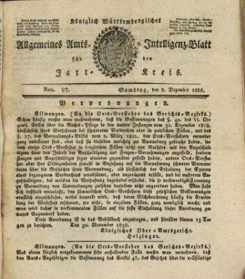 Allgemeines Amts- und Intelligenz-Blatt für den Jaxt-Kreis Samstag 3. Dezember 1836