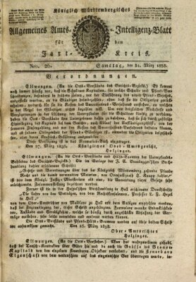Allgemeines Amts- und Intelligenz-Blatt für den Jaxt-Kreis Samstag 31. März 1838
