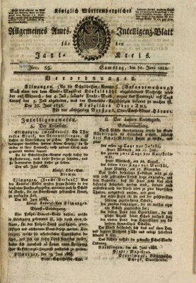 Allgemeines Amts- und Intelligenz-Blatt für den Jaxt-Kreis Samstag 30. Juni 1838