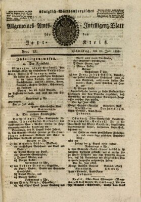 Allgemeines Amts- und Intelligenz-Blatt für den Jaxt-Kreis Samstag 21. Juli 1838