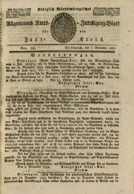 Allgemeines Amts- und Intelligenz-Blatt für den Jaxt-Kreis Mittwoch 7. November 1838