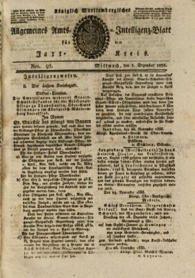 Allgemeines Amts- und Intelligenz-Blatt für den Jaxt-Kreis Mittwoch 5. Dezember 1838