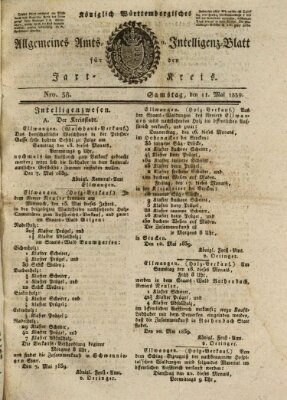 Allgemeines Amts- und Intelligenz-Blatt für den Jaxt-Kreis Samstag 11. Mai 1839