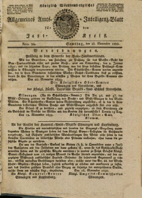 Allgemeines Amts- und Intelligenz-Blatt für den Jaxt-Kreis Samstag 23. November 1839