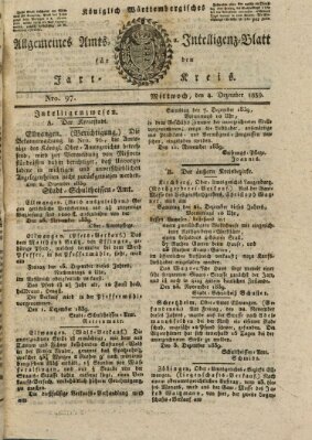 Allgemeines Amts- und Intelligenz-Blatt für den Jaxt-Kreis Mittwoch 4. Dezember 1839